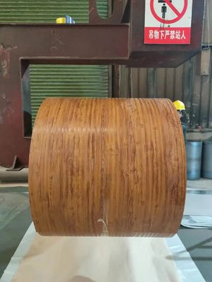 Spirale a colori Printech 50 anni di garanzia 3003H24 Spirale in alluminio 0,80*1200 PVDF Grano di legno Spirale rivestita di colore Printech