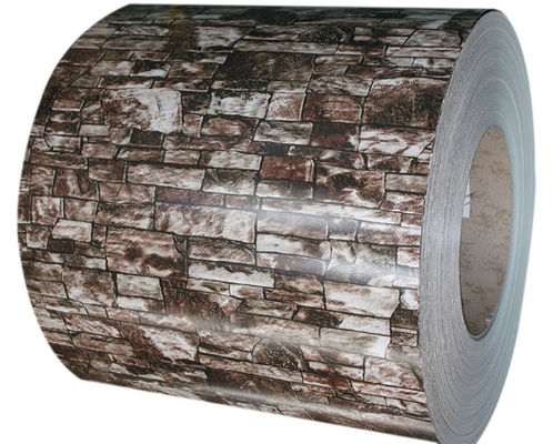 ASTM A755 Modello di mattoni e marmi di acciaio galvanizzato preverniciato con grano di legno per l'industria, tetti, materiali da costruzione